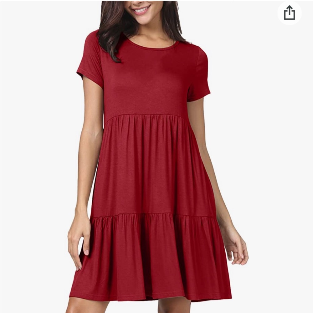 Red summer T-shirt dress